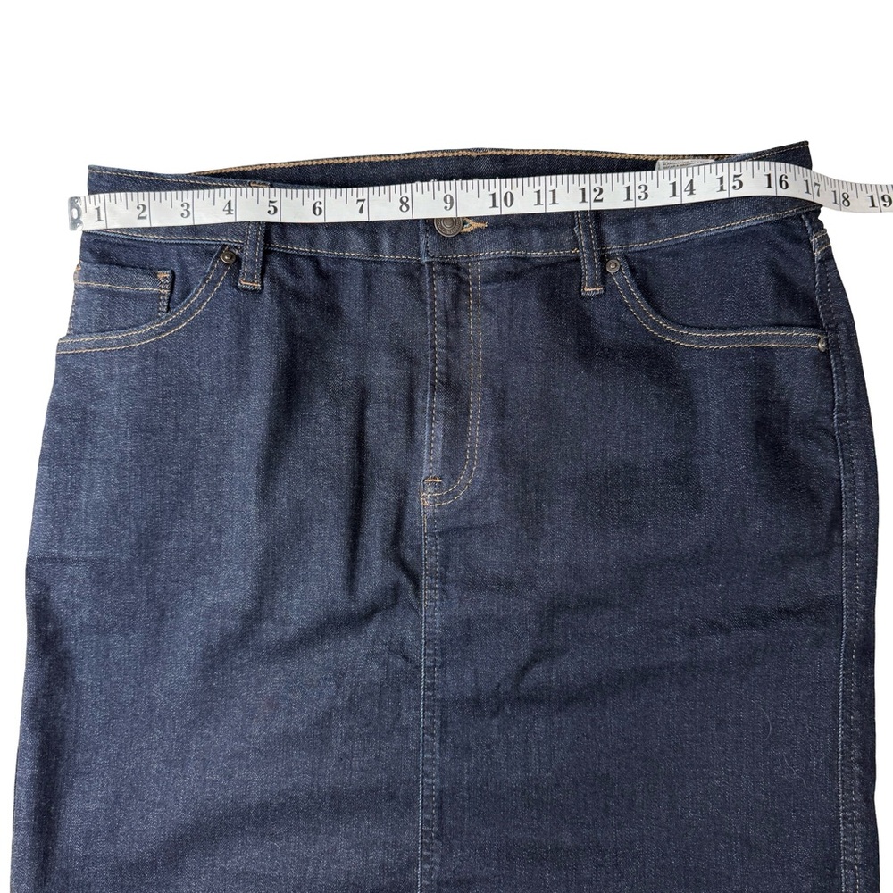 Chico’s Jean Skirt Denim SZ 2 12 Dark Wash Casual Spring Pockets Pencil Vacation - Picture 5 of 7